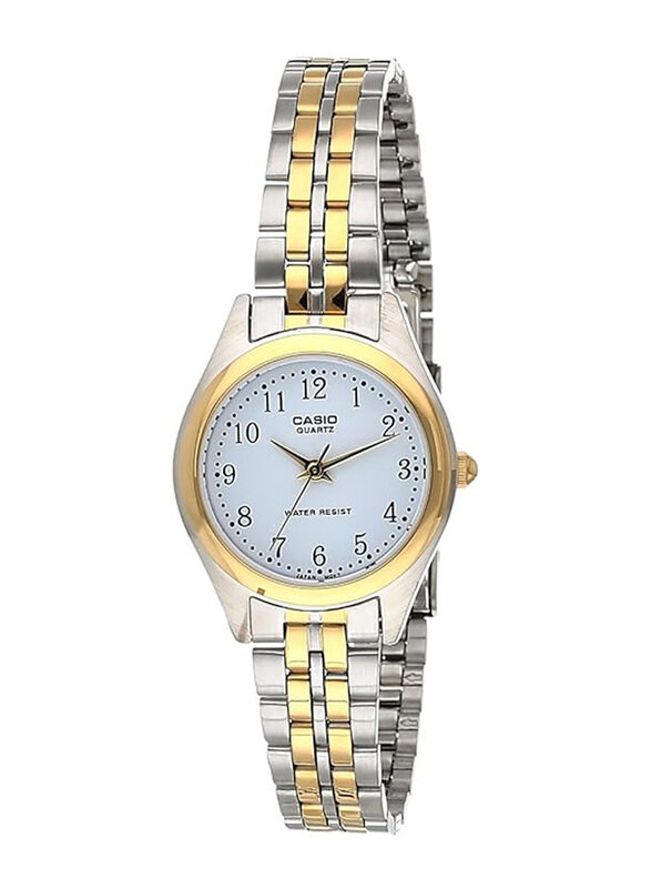 

Casio Analog Watch for Women with Stainless Steel Band, Water Resistant, LTP-1129G-7BRDF, Multicolour-White