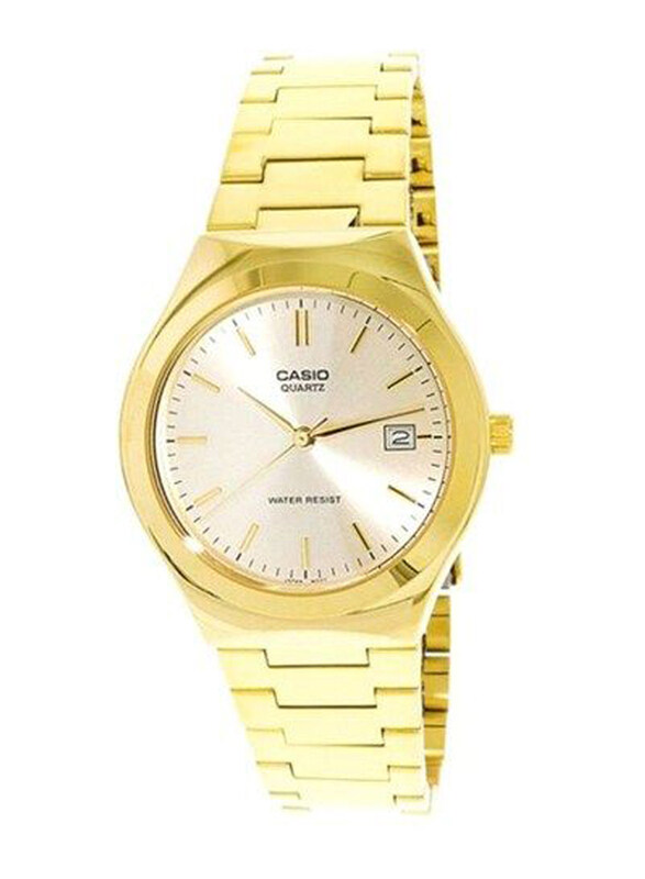 

Casio Enticer Series Analog Watch for Men with Stainless Steel Band, Water Resistant, MTP-1170N-9ARDF, Gold-White