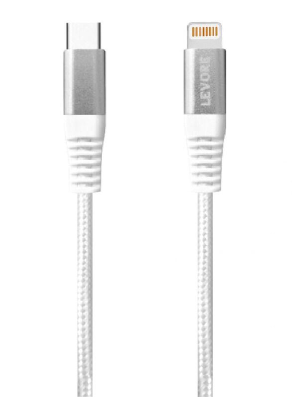 

Levore 1-Meter Lightning Nylon Braided Cable, USB C to Lightning for Suitable Devices, White