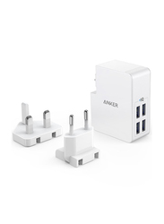 Anker 4-Port USB UK Wall Charger, White