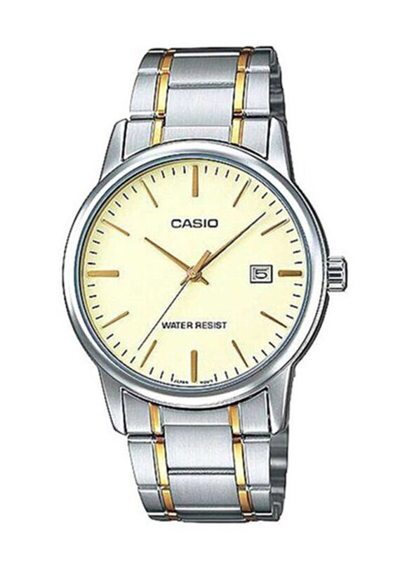 

Casio Analog Watch for Women with Stainless Steel Band, Water Resistant, LTP-V004SG-9A-1, Silver/Gold-Gold