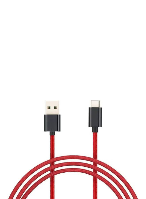 Xiaomi USB-Type C Braided Data/Sync Cable for Smartphones/Tablets, Black/Red