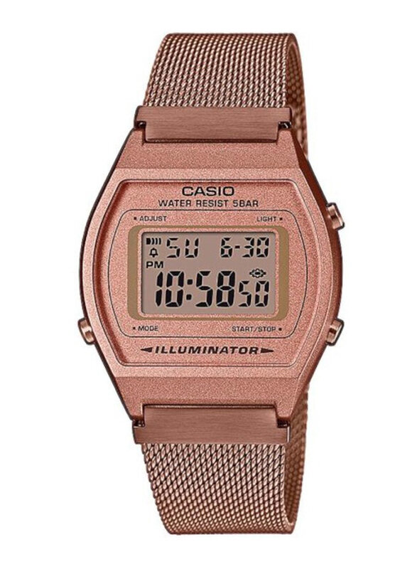 

Casio Digital Watch Unisex with Stainless Steel Band, Water Resistant, B640WMR-5ADF, Rose Gold-Grey