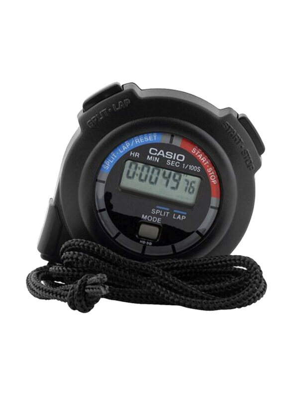 

Casio Timepiece Water Resistant Digital Stopwatch, HS-3V-1RDT, Black