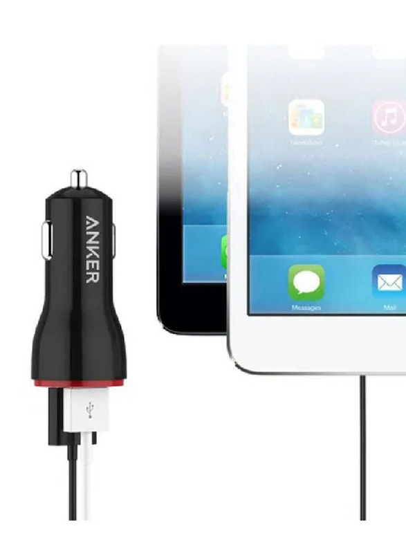 Anker PowerDrive 2 24W 2-Port Car Charger, Black