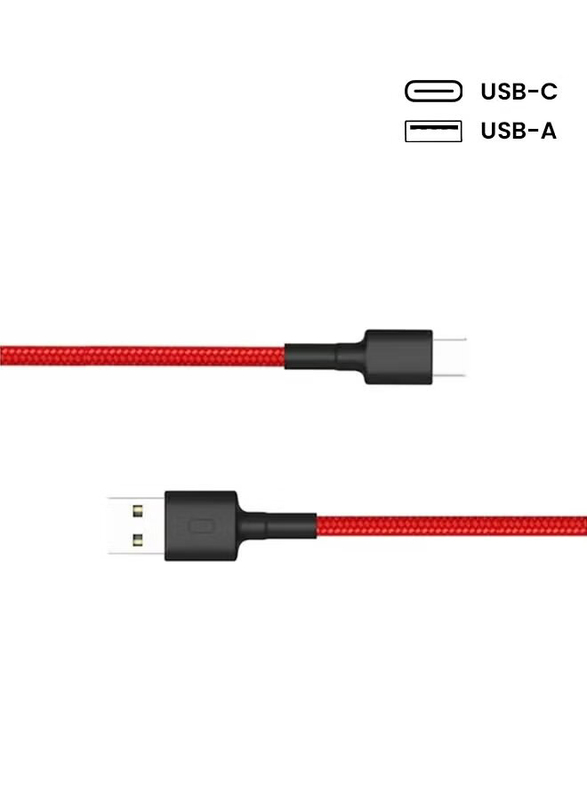 Xiaomi USB-Type C Braided Data/Sync Cable for Smartphones/Tablets, Black/Red