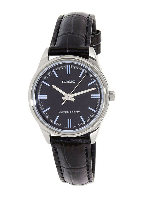 

Casio Dress Analog Watch for Women with Leather, Water Resistant, LTP-V005L-1AUDF, Black