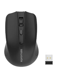 Promate Portable Wireless Optical Mouse, Black