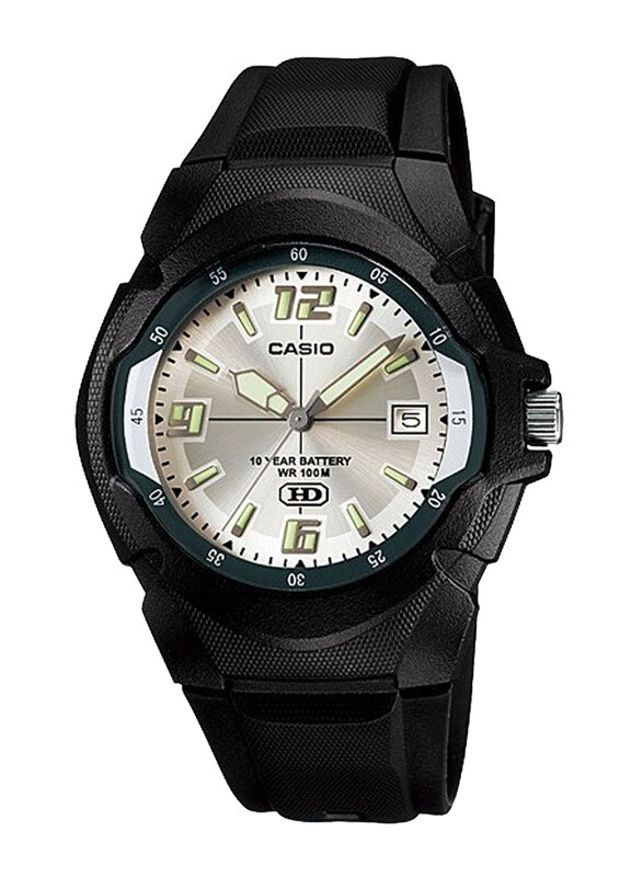 

Casio Analog Watch for Men with Resin Band, Water Resistant, MW-600F-7AVDF, Black-Silver