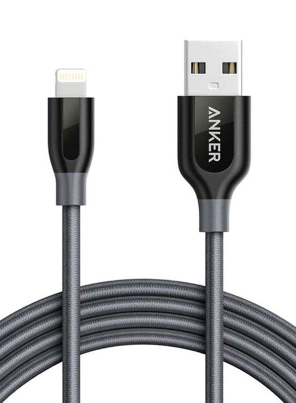 

Anker 1.8-Meters PowerLine Lightning Charging Cable, Fast Charging USB A Male to Lightning for Apple iPhones Devices, Grey