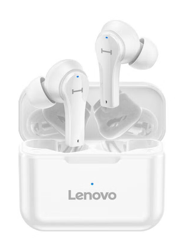 Lenovo QT82 Bluetooth In-Ear Earbuds With Charging Case, White