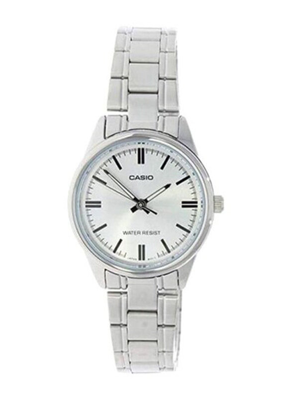 

Casio Dress Analog Watch for Women with Stainless Steel Band, Water Resistant, LTP-V005D-2BU, Silver