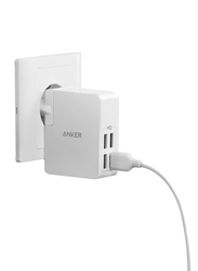 Anker 4-Port USB UK Wall Charger, White