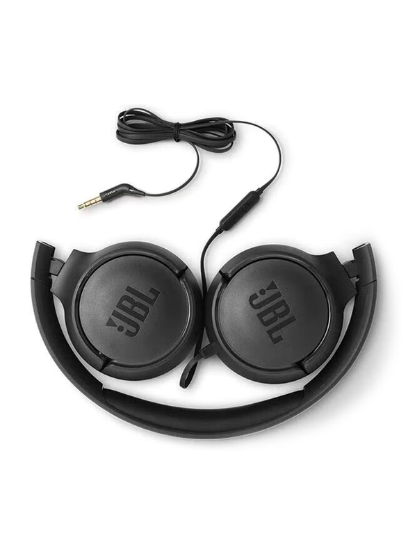 JBL T500BLK Wired On-Ear Headphones, Black