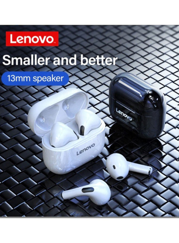 Lenovo LP40 True Wireless In-Ear Earbuds with Charging Case, Black