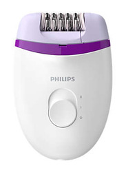 Philips Satinelle Essential Corded Compact Epilator, BRE225/01, White/Purple