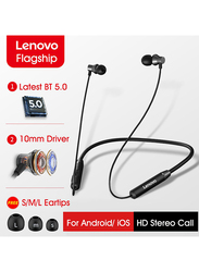 Lenovo HE05 Bluetooth Wireless In-Ear Stereo Neckband, Black