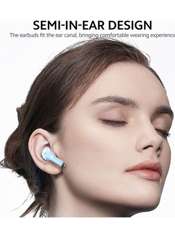 Lenovo LP40 True Wireless Semi In-Ear Earbuds with Mic, White