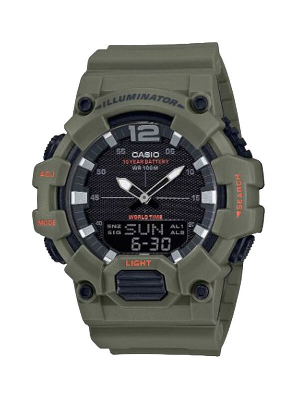 

Casio Analog + Digital Watch for Men with Resin Band, Water Resistant, HDC-700-3A2VEF, Green-Black