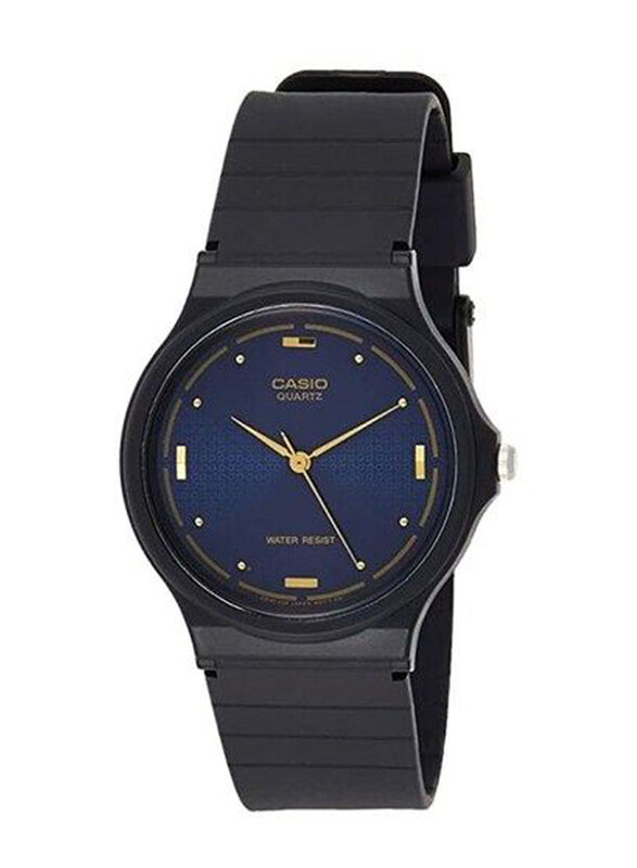 

Casio Analog Watch for Men with Resin Band, Water Resistant, MQ-76-2ALDF, Black-Blue