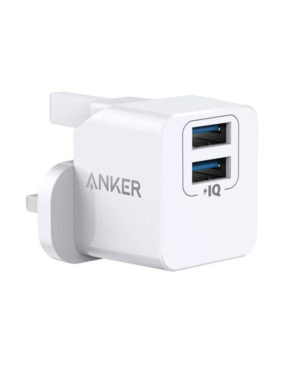 

Anker Universal 2.4A Output Powerport Mini Dual Port Super Compact USB UK Wall Charger, White