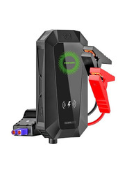 Promate 1500A/12V Car Jump Starter with 19200mAh Power Bank, 10W Qi Charger, Dual QC 3.0 Ports, Black