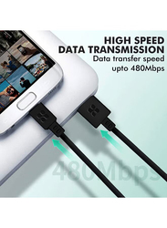 Promate 1.2-Meter Super-Durable Data & Charge USB Type A Cable, USB Type A to Micro-USB Type Cable for Smartphones/Tablets, Black