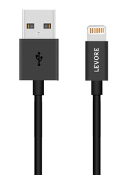 Levore 6-Feet Lightning PVC Cable, USB A Male to Lightning for Apple iPhone Devices, Black