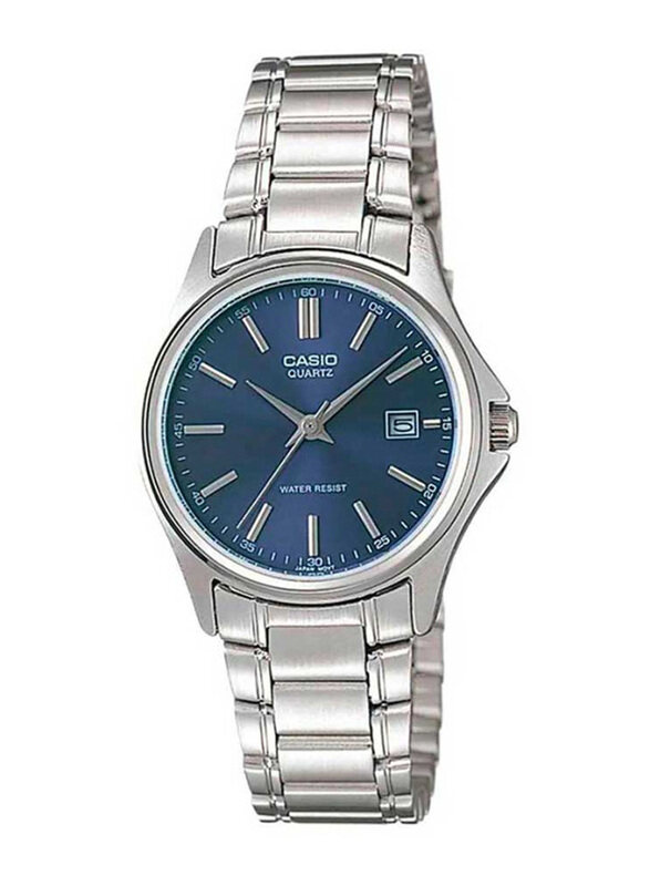 

Casio Enticer Analog Watch for Women with Stainless Steel Band, Water Resistant, LTP-1183A-2A, Silver-Blue