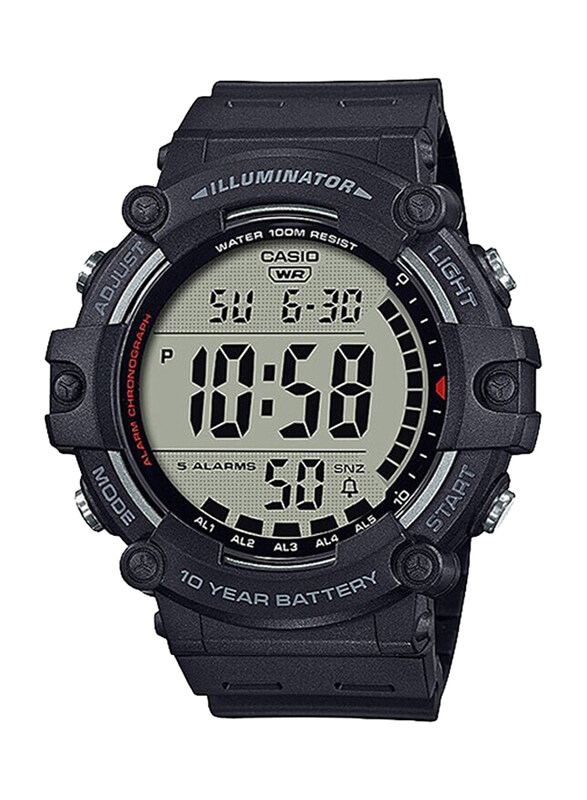 

Casio Digital Watch for Men with Resin Band, Water Resistant, AE-1500WH-1AVCF, Black-Grey