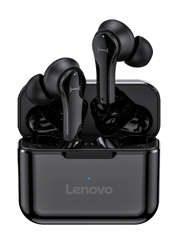Lenovo QT82 True Wireless In-Ear Earbuds with Charging Case, Black