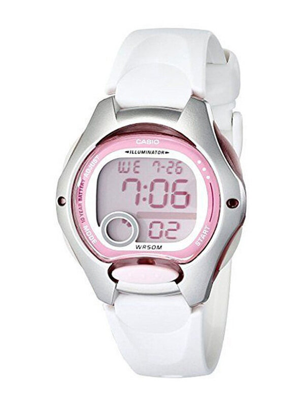 

Casio Sport Digital Watch for Women with Resin, Water Resistant, LW-200-7AVDF, Grey-White