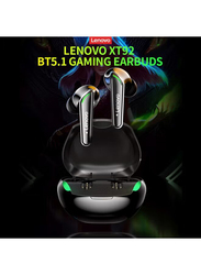 Lenovo XT92 Wireless In-Ear Gaming Headphones with Speaker, Black