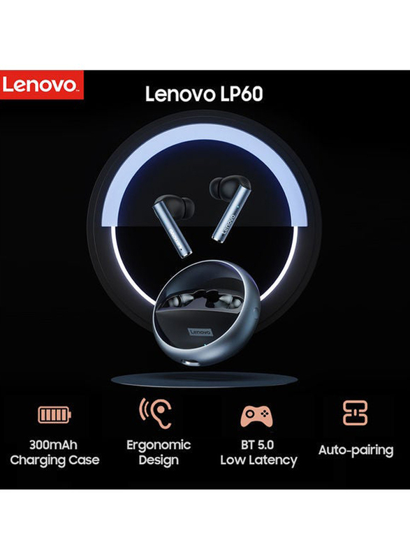 Lenovo LP60 True Wireless In-Ear Earbuds, White