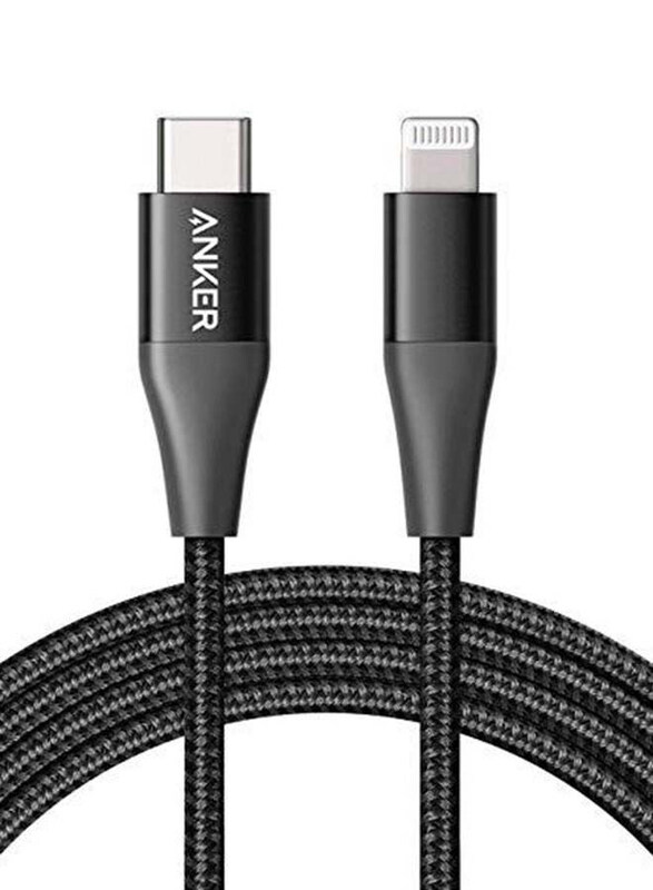 

Anker 2-Feet PowerLine+ II Lightning Cable, Fast Charging USB C to Lightning for Apple iPhones Devices, Black