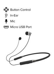 Lenovo Wireless BT5.0 Sports Sweatproof Neckband Magnetic Earbuds with Mic, HE05, Black