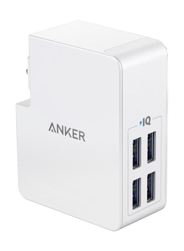 Anker 4-Port USB UK Wall Charger, White