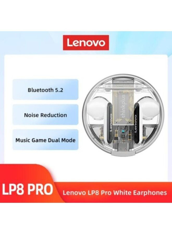 Lenovo LP8 Pro Thinkplus True Wireless In-Ear Earbuds with Mic, White