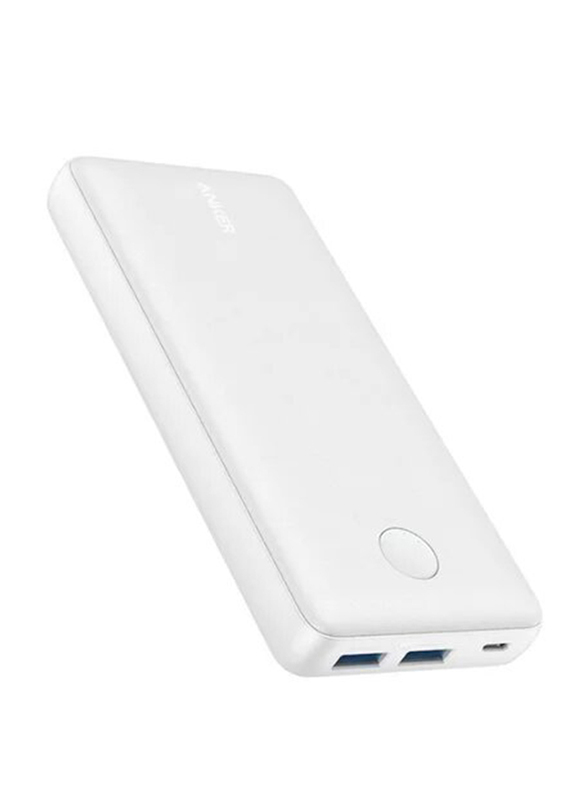 Anker 20000mAh 2 Port QC/PIQ2.0 PowerCore Select 18W Power Bank 18W with Micro USB to USB-A Input, White