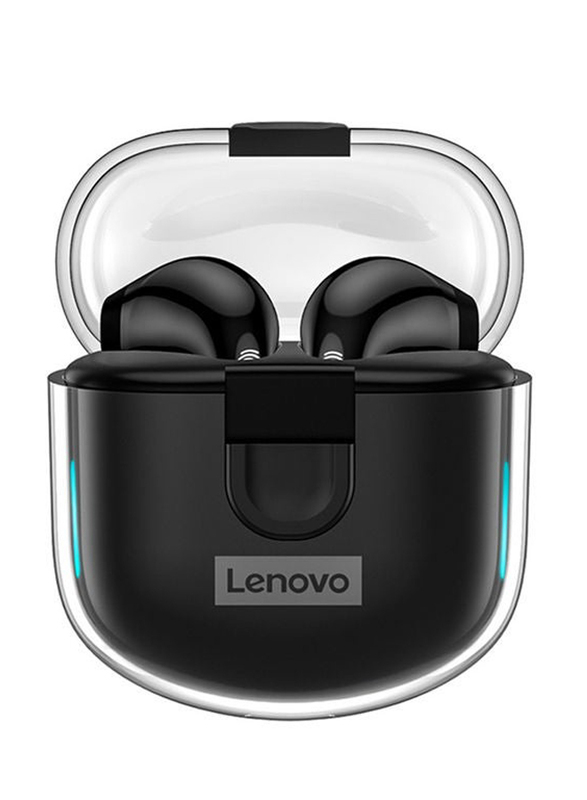 Lenovo LP12 True Wireless In-Ear Earbuds with Mic & Charging Case, Black
