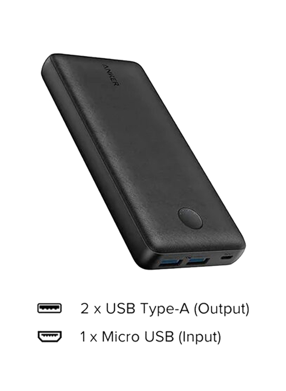 Anker 20000mAh PowerCore Select Quick Charge 18W Power Bank, Black