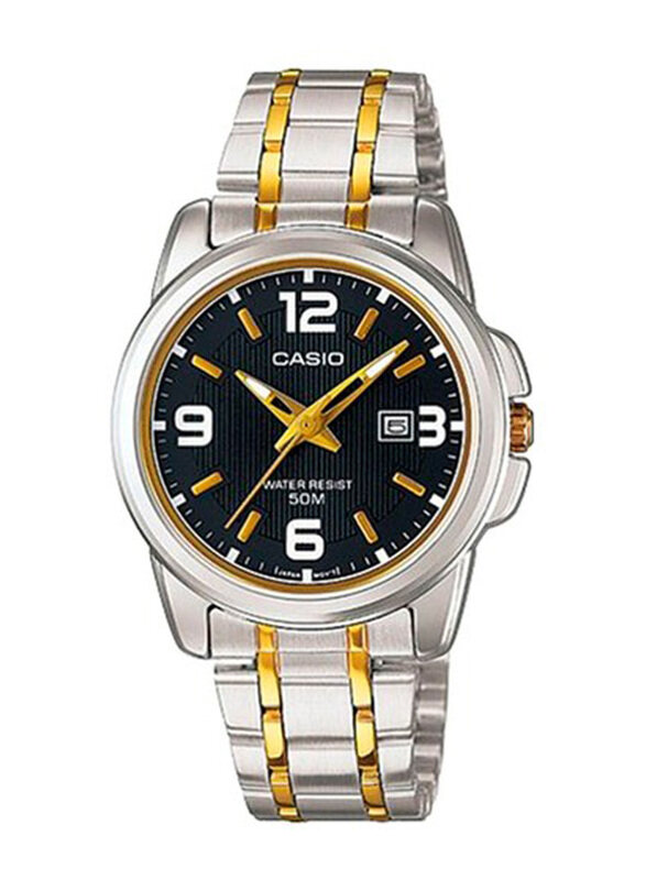 

Casio Analog Watch for Men with Stainless Steel Band, Water Resistant, LTP-1314SG-1ADF, Silver/Gold-Black