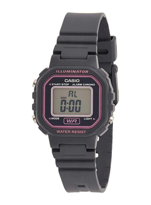 

Casio Digital Watch for Women with Plastic Band, Water Resistant, LA-20WH-8AEF, Black-Clear