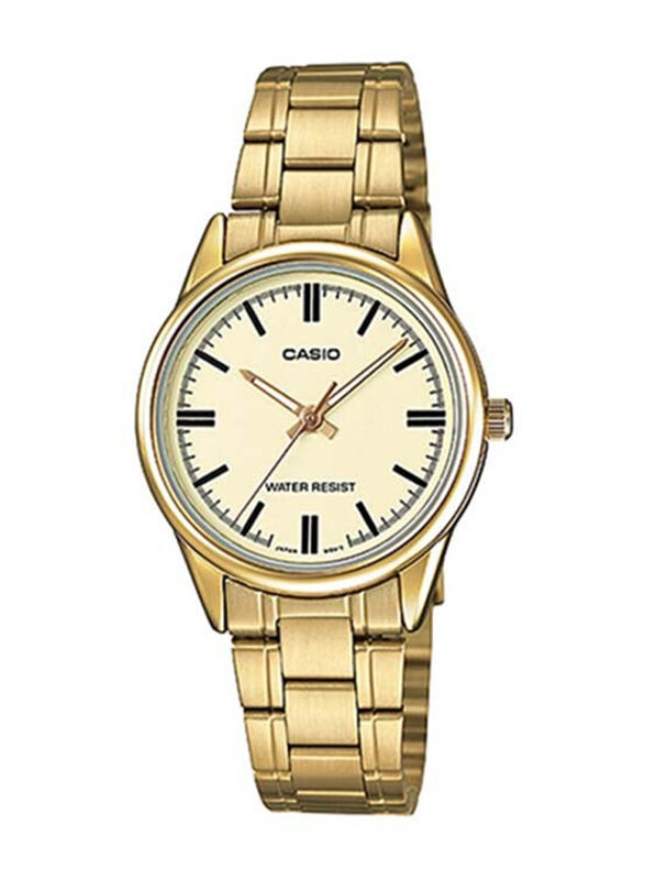 

Casio Dress Analog Watch for Women with Stainless Steel, Water Resistant, LTP-V005G-9AUDF, Gold