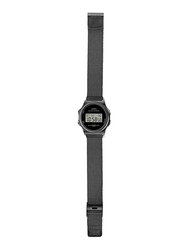 Casio Vintage Digital Watch for Unisex with Stainless Steel Band, Water Resistant and Chronograph, A171WEMB-1A, Black-Black
