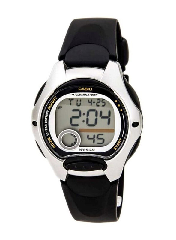 

Casio Youth Digital Watch for Women with Resin, Water Resistant, LW-200-1ADF, Grey-Black