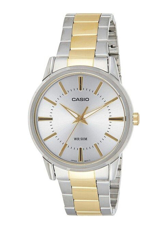 

Casio Quartz Analog Watch for Men with Stainless Steel Band, Water Resistant, Mtp-1303Sg-7Avdf, Multicolour-Silver