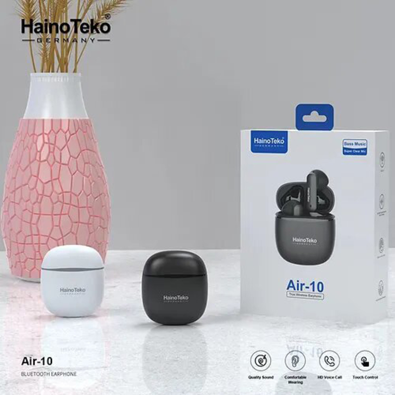 Haino Teko AIR10 Wireless In-Ear Earbuds, Black