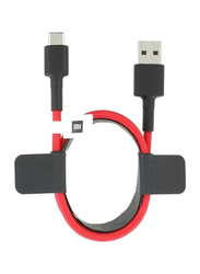 Xiaomi 3.9-Feet USB-Type C Braided Data Sync Cable for Smartphones/Tablets, Black/Red