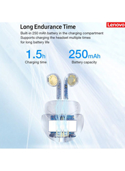 Lenovo TWS Wireless In-Ear Noise Cancelling Earphones with Mic, HT38, White